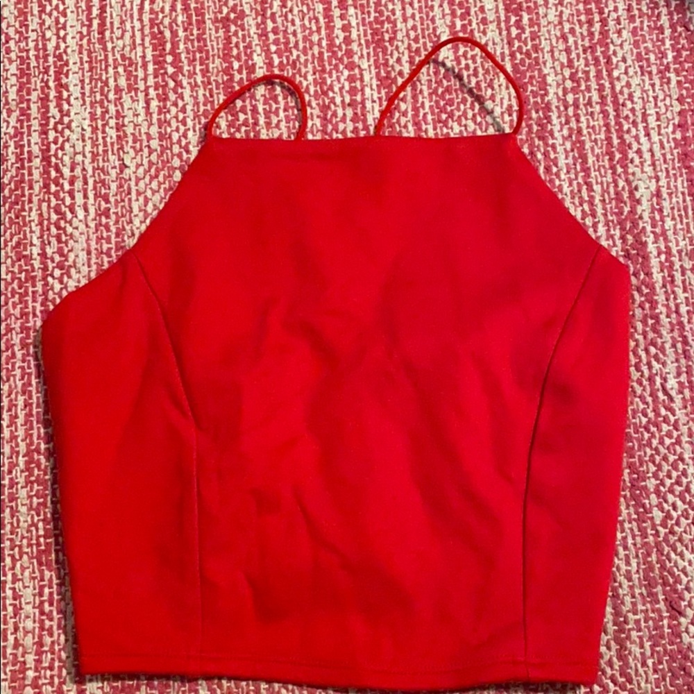 Red crop top